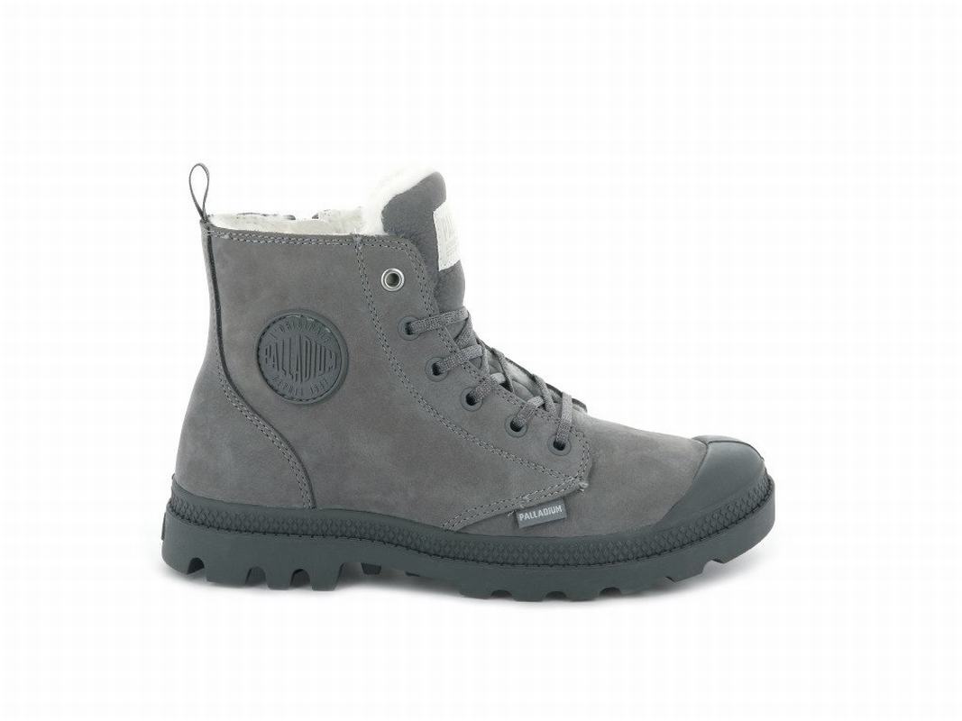 Palladium Pampa Hi Zip Wl Damen Stiefel Grau ||820739-QZR||